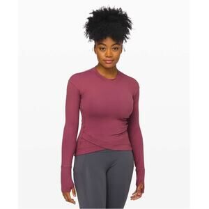 Lululemon Close‎ to Crossing Long Sleeve Rulu Plumful Top Size L